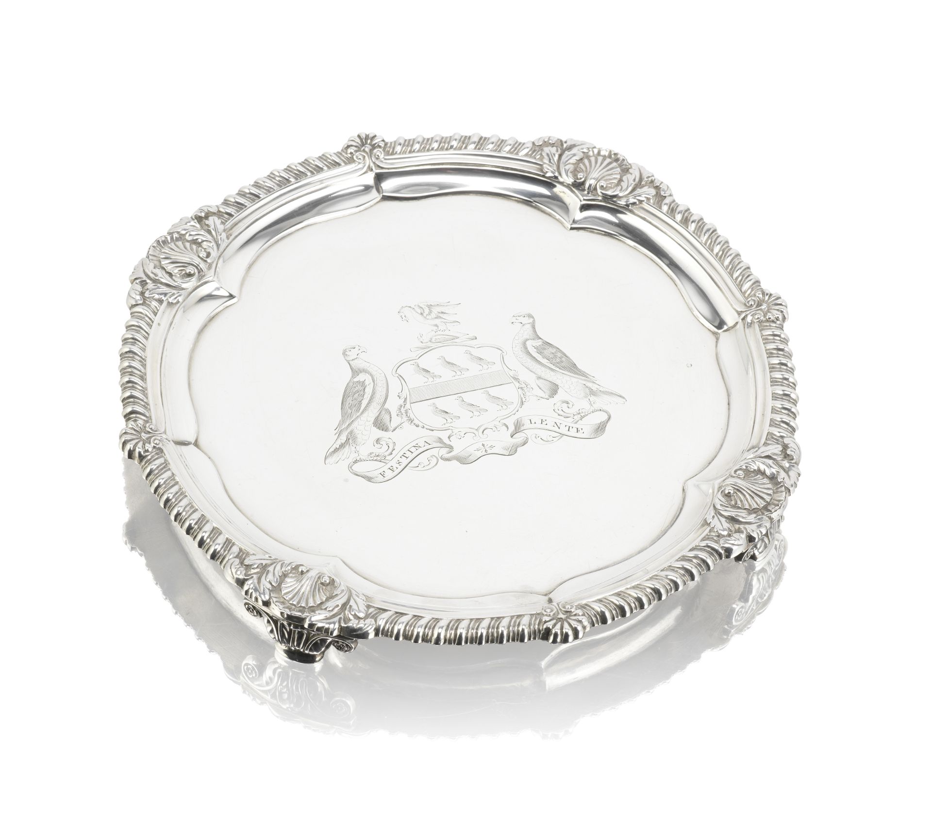 A George III silver salver from the Onslow service Paul Storr, London 1812