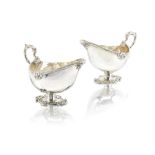 A pair of George III Royal silver sauce boats William Fountain, London 1806, engraved 'EDC' (Erne...