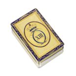 An early 19th century German gold and enamel Royal presentation box Hanau, circa 1805, stamped '1...