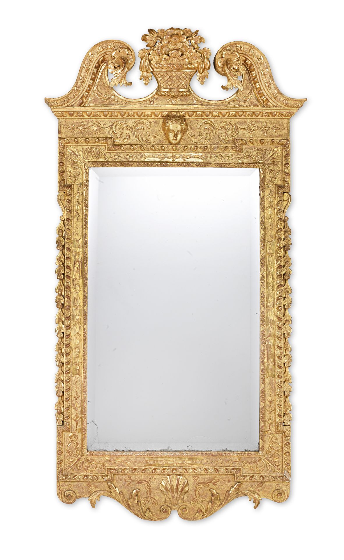 A George II giltwood and gilt gesso mirror