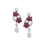 GRAFF: RUBY AND DIAMOND 'ROSETTE' EARRINGS