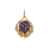 AMETHYST AND AGATE PENDANT, CIRCA 1970