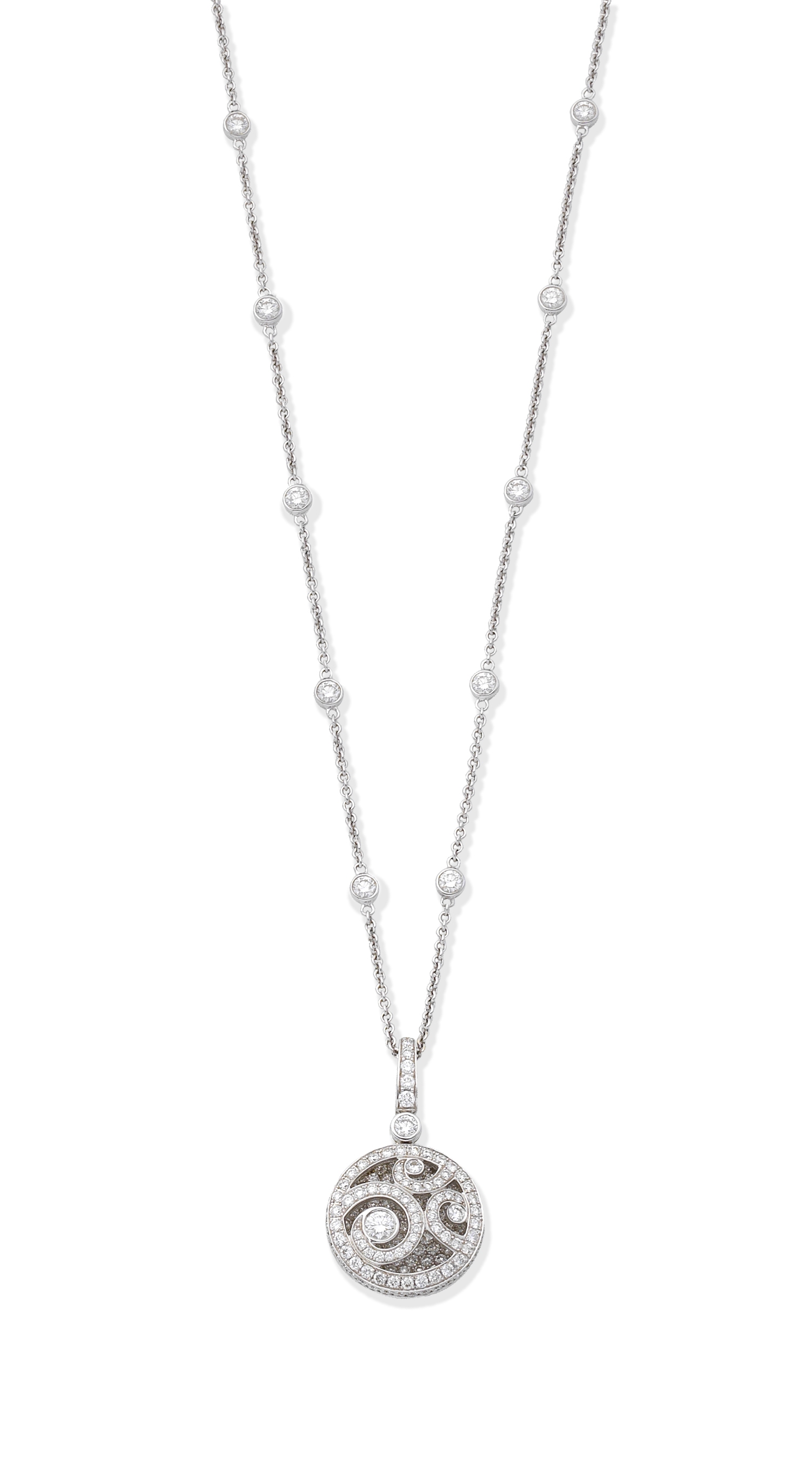 GRAFF: 'DIAMOND ON DIAMOND' PENDANT NECKLACE