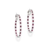 GRAFF: RUBY AND DIAMOND HOOP EARRINGS