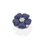 SAPPHIRE AND DIAMOND DRESS RING