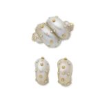 TRIANON: SHELL BROOCH AND EARCLIP SUITE