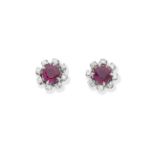 RUBY AND DIAMOND EARSTUDS