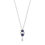 GRAFF: SAPPHIRE AND DIAMOND 'ROSETTE' PENDANT