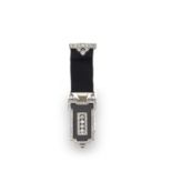 CHAUMET: ART DECO ONYX AND DIAMOND FOB WATCH,