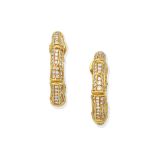 CARTIER: DIAMOND 'BAMBOO' EARCLIPS