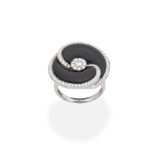 ONYX AND DIAMOND DRESS RING