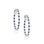 GRAFF: SAPPHIRE AND DIAMOND HOOP EARRINGS