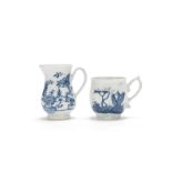 A Worcester creamjug and a Worcester coffee cup, circa 1755-58