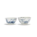 Two Worcester bowls, circa 1752-54 and 1756-58