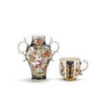 A Worcester vase and a Chelsea cup, circa 1762-70