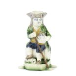 A very rare creamware 'Admiral Lord Howe' Toby jug, circa 1785