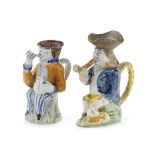 Two small Prattware Toby Jugs, circa 1800-10