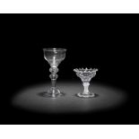 Two sweetmeat glasses, circa 1740 and 1760