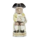A Staffordshire pearlware 'Double Base' Toby jug, circa 1790