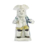 A rare Staffordshire pearlware 'Gesticulating' Toby Jug, circa 1790-1800