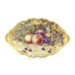 A Royal Worcester 'Painted Fruit' dish by Thomas Lockyer, dated 1920