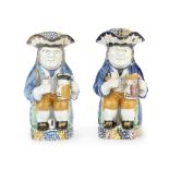 Two Yorkshire Prattware Toby Jugs, circa 1810