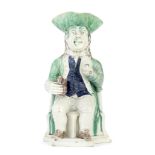 A pearlware 'Squire' Toby jug, circa 1790