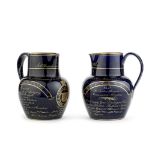 A pair of Coalport 'Twelve Apostles' election jugs, dated 1841