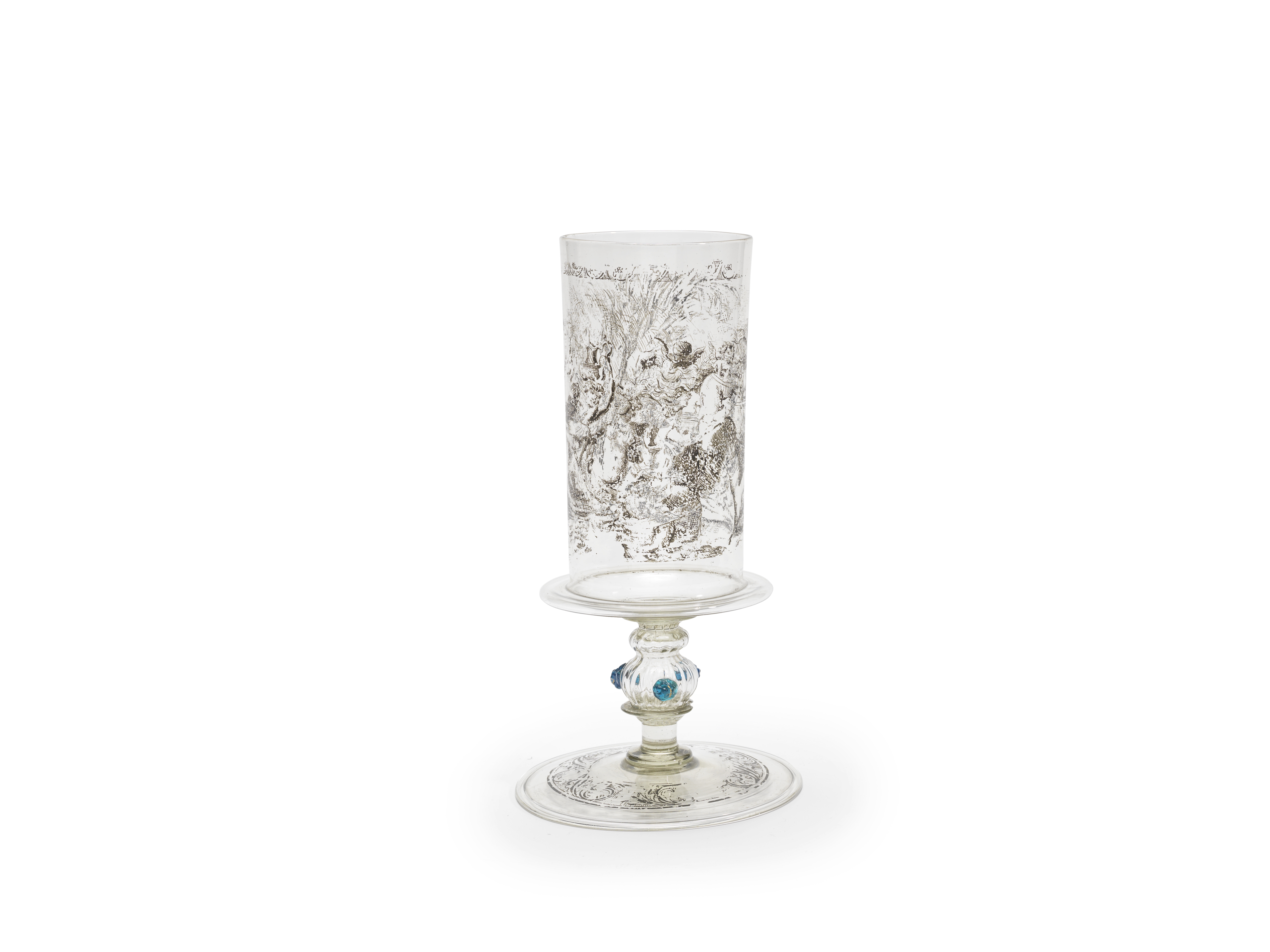 A Venetian enamelled glass goblet or reliquary, late 16th century