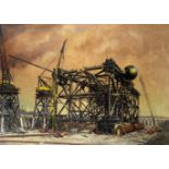 Terence Cuneo (British, 1907-1996) Graythorp Oil Rig