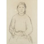 Gwen John (British, 1876-1939) Study of a Seated Girl with Clasped Hands (Executed circa the late...