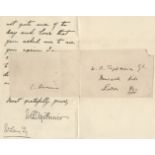 DARWIN (CHARLES) Signature ('C. Darwin') and autograph address ('W.B. Tegetmeier Esq./ Muswell Hi...