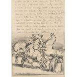 ORPEN (WILLIAM) Autograph letter to Charles Conder ('my dear Conder'), illustrated with a large i...