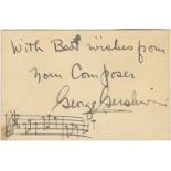 GERSHWIN (GEORGE) Autograph musical quotation, signed and inscribed 'With Best wishes/ from your ...