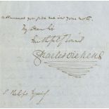 DICKENS (CHARLES) Autograph letter signed ('Charles Dickens'), to the actor and theatre manager S...