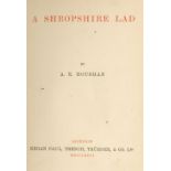 HOUSMAN (A.E.) A Shropshire Lad, FIRST EDITION, ONE OF 500 COPIES, Kegan Paul, Trench, Tr&#252;bn...