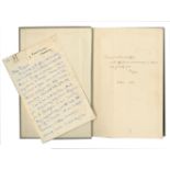 FORSTER (E.M.) Two autograph letters signed ('Morgan') to Rupert Barkeley Smith, with four volume...