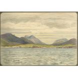 SCOTLAND - CATHARINE DOWMAN Album of coloured pencil views, titled 'Sketches [of Scotland] from t...