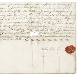 WESLEY (JOHN) - IRELAND Document signed ('John Wesley'), a Letter of Attorney with reference to a...