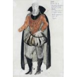 PIPER (JOHN) - COSTUME DESIGN Costume design for Benjamin Britten's opera Gloriana, titled 'Essex...