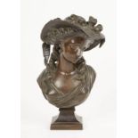 A. CARRIER (1824/1887). Carrier Belleuse Albert-Ernest. Buste en bronze à patine [...]