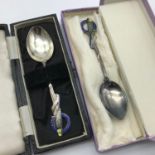 Two Birmingham silver tea spoons for The Budgerigar society, engraved 1938 & 39. Both come with