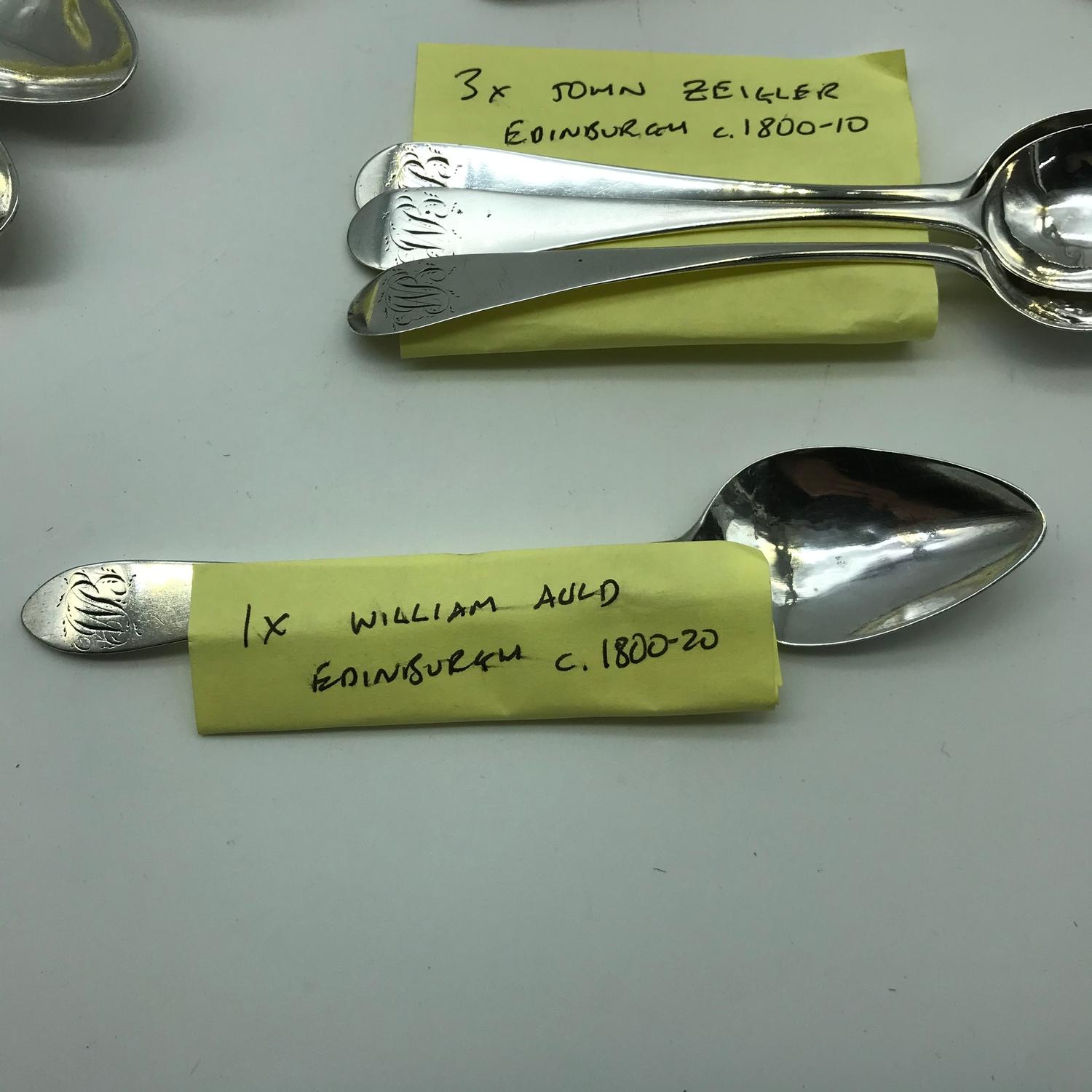 A Collection of 11 Various Georgian silver tea spoons, Includes two made by George Turner London - Image 5 of 5