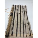 A Vintage Hardy Bros. Graphite Smuggler De-Luxe Spinning rod, Length is 8' 3" Pat No. I.429.309.