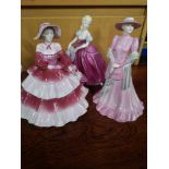 A lot of three 'Ladies of Fashion' Coalport figurines 'Daphne', 'Ashley' & 'Amanda', 18cm in