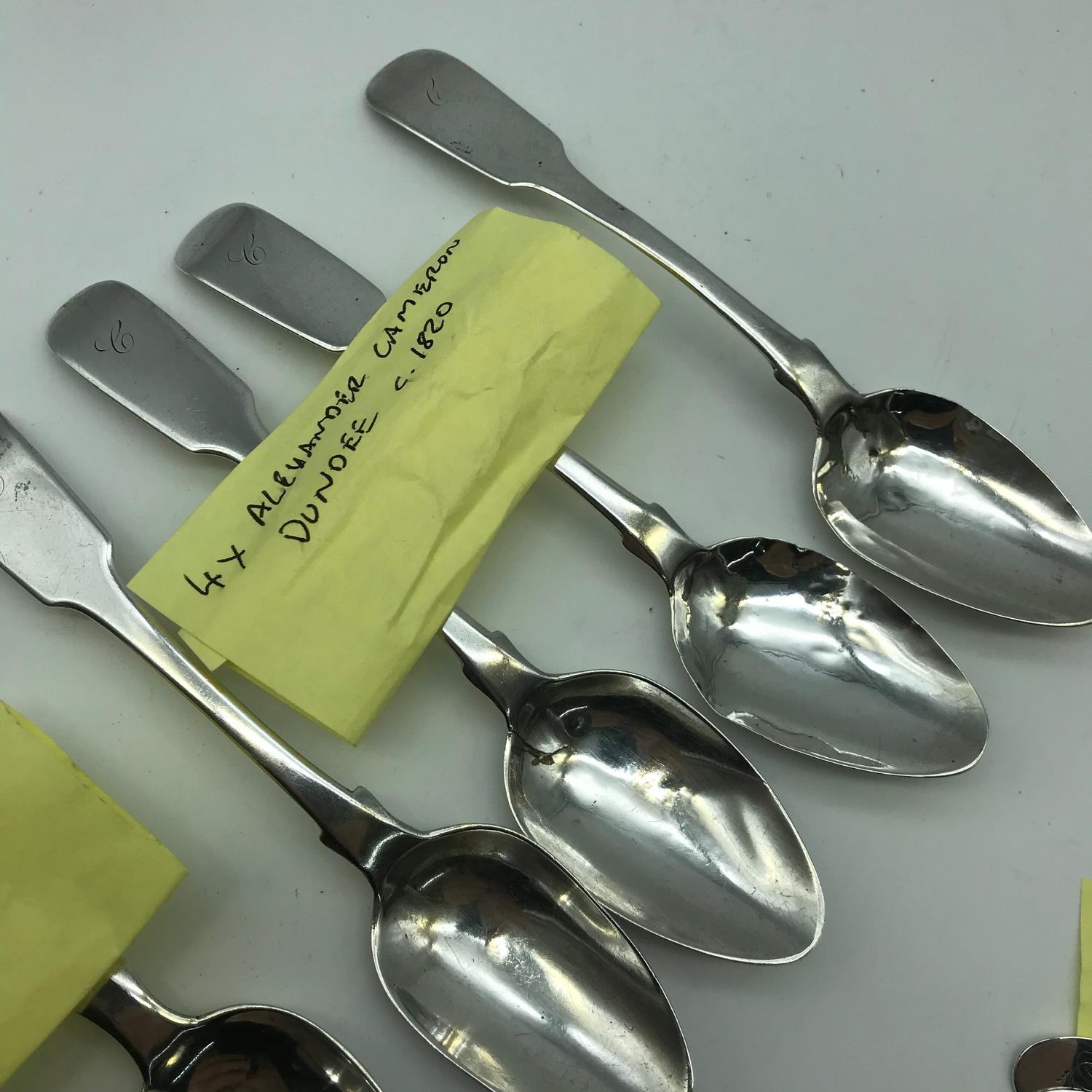 A Collection of 11 Various Georgian silver tea spoons, Includes two made by George Turner London - Image 3 of 5