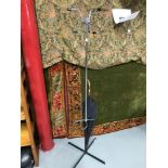 Retro three branch coat/walking stand together with a silver collared umbrella