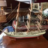 A Vintage Galleon wooden model, Measures 39CM in height