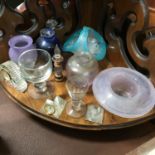 A Lot of Art glass which includes three pieces of Vasart style items.