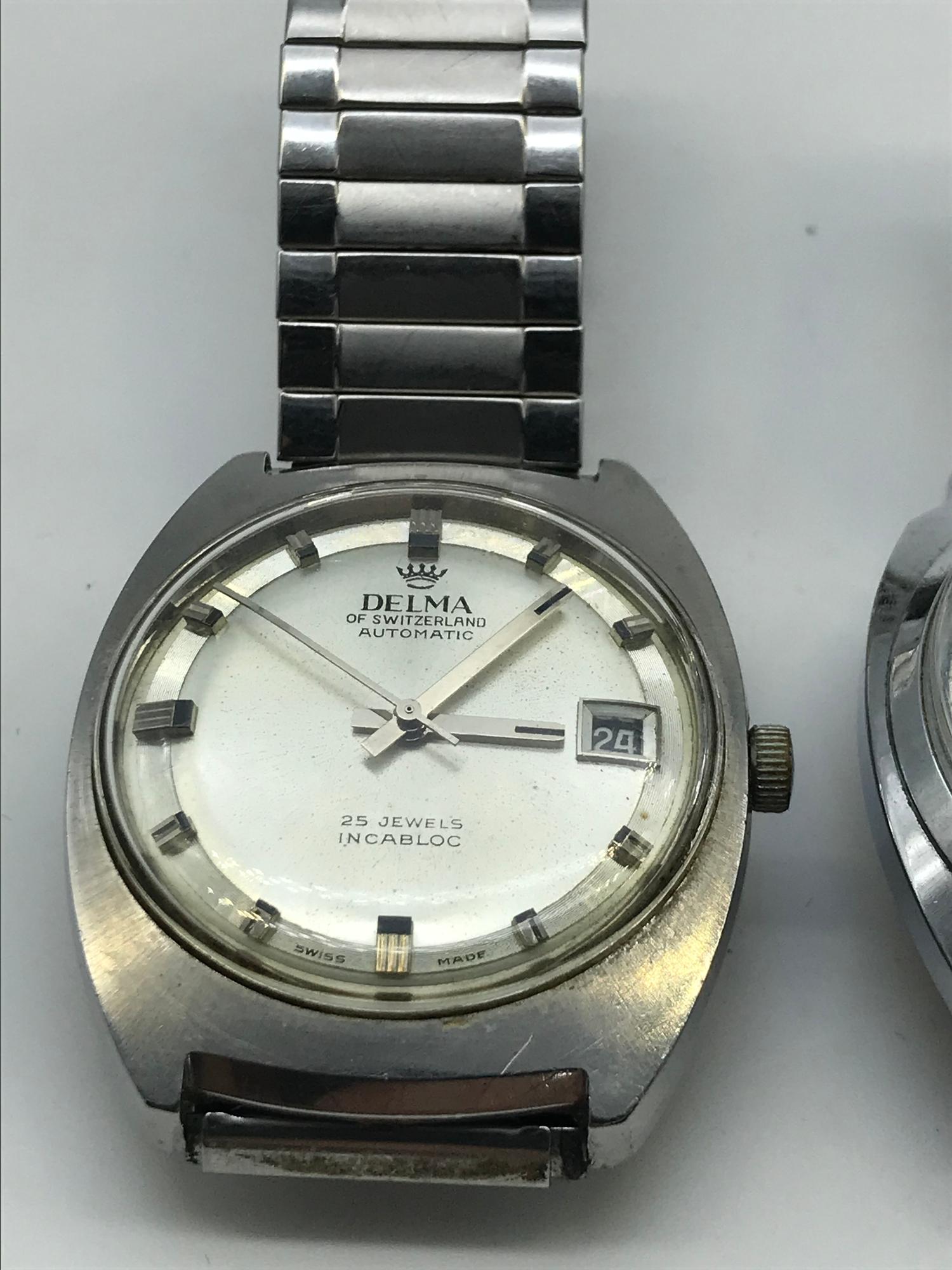 A Lot of two vintage gents watches which includes Delma of Switzerland Automatic 25 jewels - Image 3 of 3